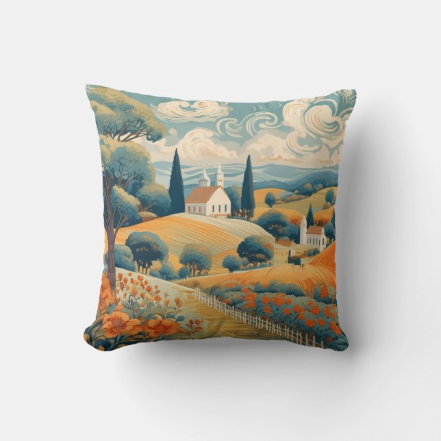 Coussin Campagne française (Recto)