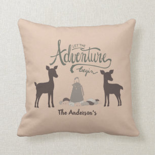 Coussin Camper et camping rustique à deux côtés réversible