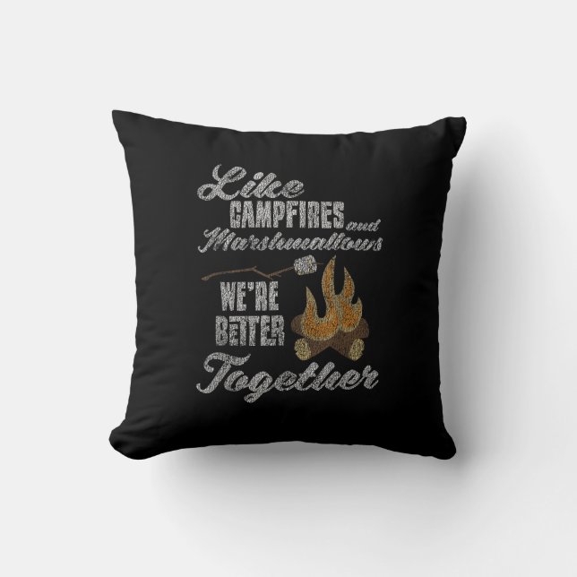 Coussin Campfire Marshmallows Better Together Distressed V (Recto)