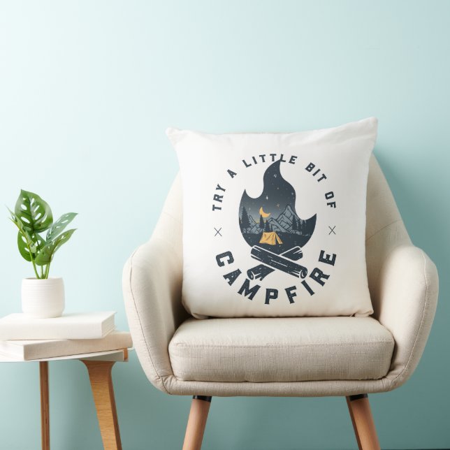 Coussin Camping cool Camper Feu de Campement Sous Les Mont (Chaise)