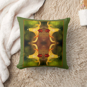 Coussin Canada Sauvage Lys Et Insectes Abstraits Troubles