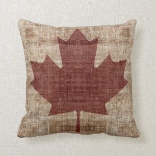 Coussin canadien grunge de drapeau