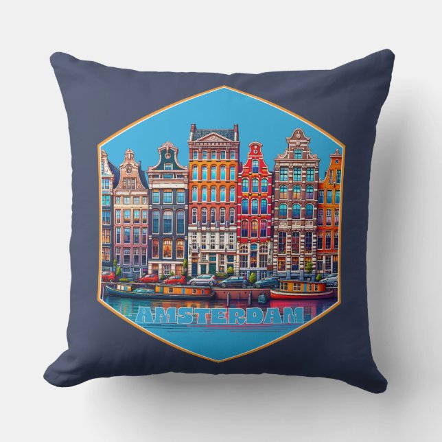 Coussin Canal Amsterdam Pays-Bas Europe (Recto)