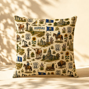Coussin Canapé Prairie de la Route 66 du Kansas