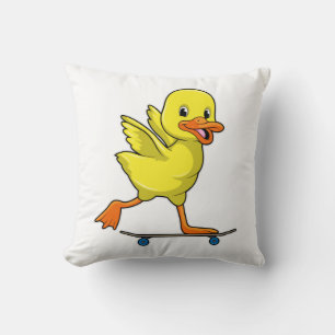 Coussin Canard comme patineur avec skateboard