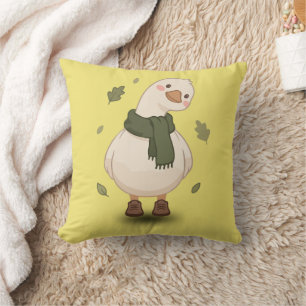 Coussin Canard de dessin animé automnal confortable