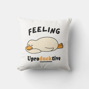 Coussin Canard drôle endormi qui se sent improductif mème