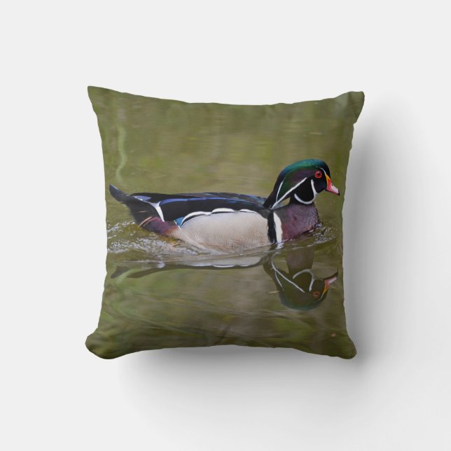 Coussin Canard en bois coloré (Recto)