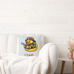 Coussin Canard en Caoutchouc Pompiers