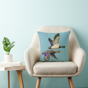 Coussin Canards colverts en vol