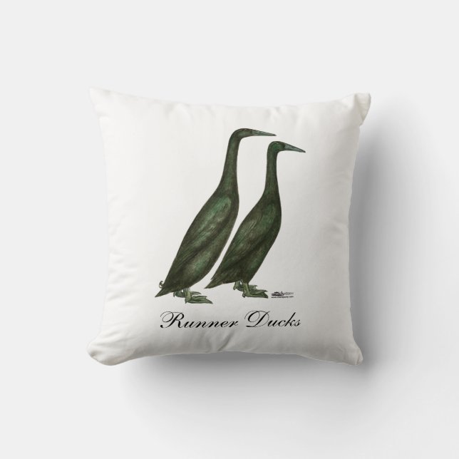 Coussin Canards noirs de coureur (Recto)