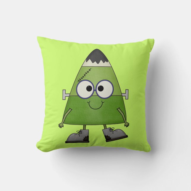 Coussin Candy Corn Frankenstein Halloween (Recto)
