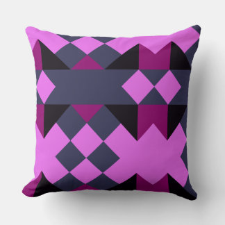 Coussin Candy Pink, Eggplant, blue, and jaguar geometric