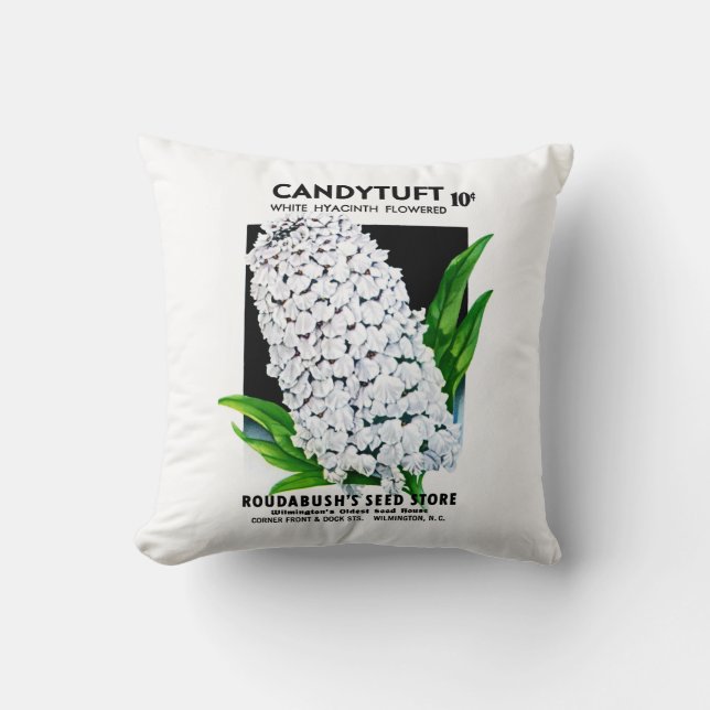 Coussin Candy Tuft Flowers Étiquette de paquets de semence (Recto)