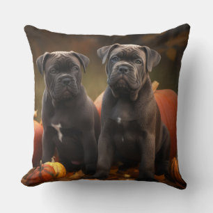Coussin Cane Corso Chiot Automne Citrouille de plaisir