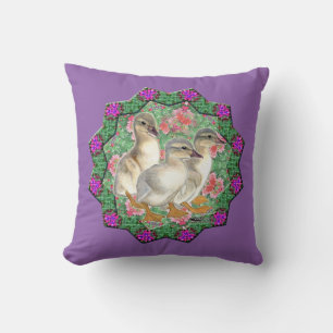 Coussin Canetons et Fleurs