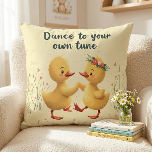 Coussin Canetons mignons dansant avec des vibrations flora