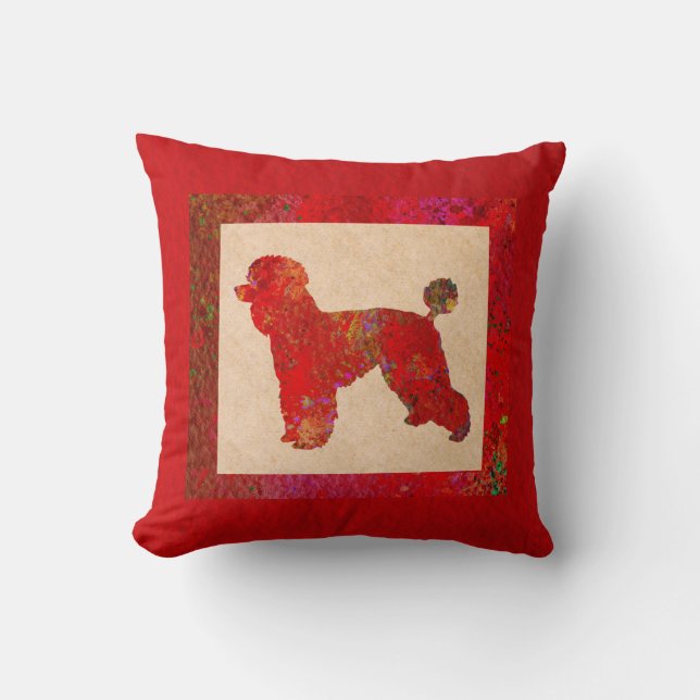 Coussin Caniche Rouge (Recto)