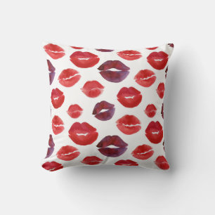 Coussin Canne à lèvres Valentine, Aquarelle Impression tra
