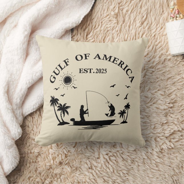 Coussin Canne à pêche patriotique américaine Golfe d'Améri (Couverture)