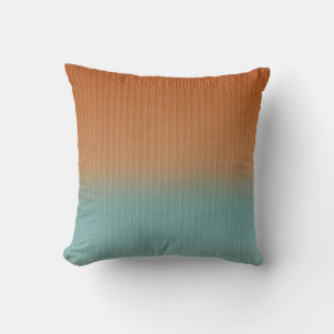 Coussin Cannelle épicée Brown Turquoise Mélange Herringbon