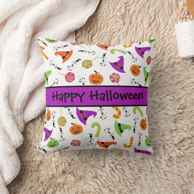 Coussin Canoës d'Halloween Citrouille sorcier Motif Casque (Couverture)