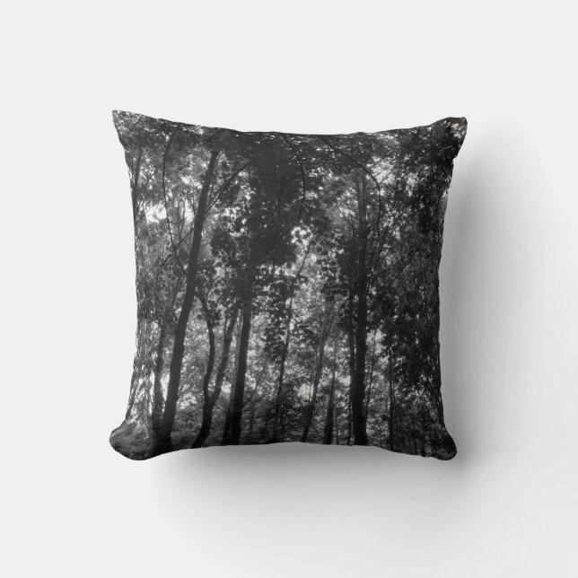 Coussin Canopée de bois 02 BW (Recto)
