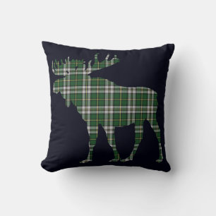 Coussin Cap-Breton Canada Tartan personnalisé Moose bleu r