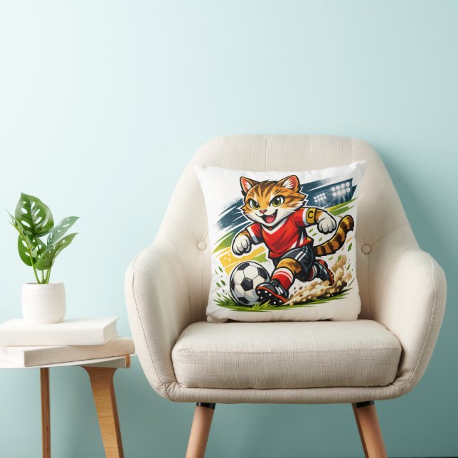 Coussin Capitaine Chat : La Course de Foot (Chaise)