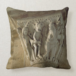 Coussin Capital de colonne, dépeignant St Benoît exécut