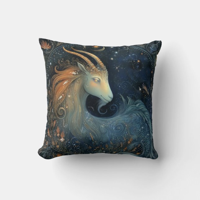 Coussin Capricorn Goat Zodiac Astrology Mystical Birthday (Recto)