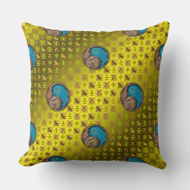 Coussin Capricorne & Singe d'eau (Recto)
