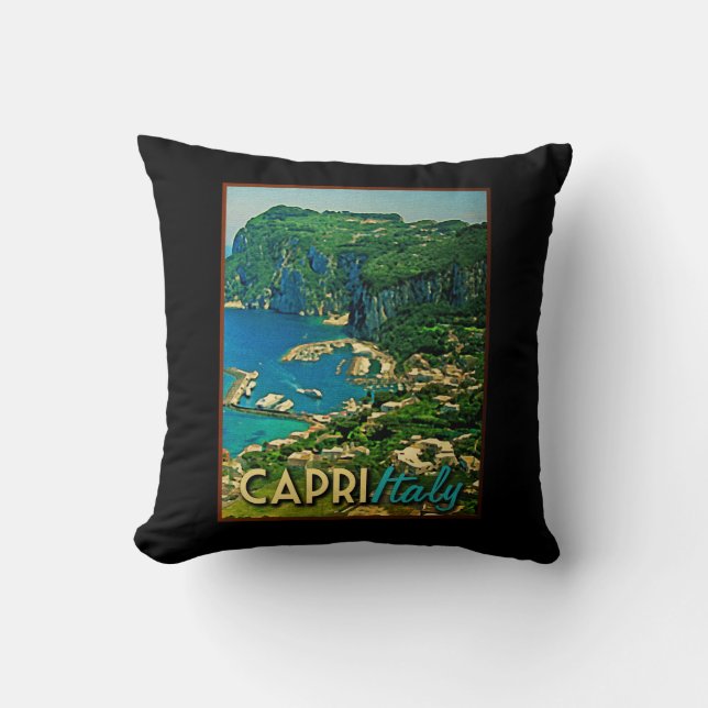 Coussin Capris Italie Vintage voyage (Recto)