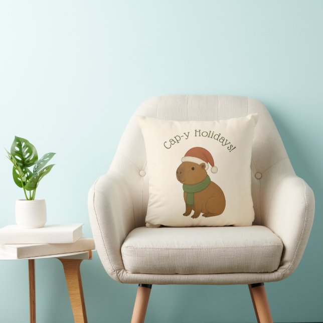 Coussin Capybara à Noël (Chaise)