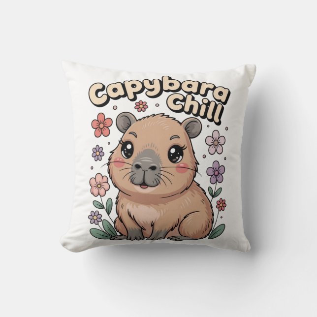 Coussin Capybara Chill (Recto)
