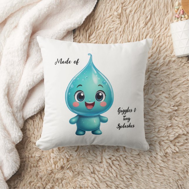 Coussin Caractère de dessin de gouttelettes d'eau adorable (Couverture)
