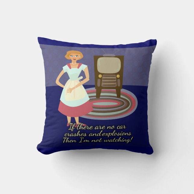 Coussin Caractère de femme au foyer de l'amateur de cinéma (Recto)