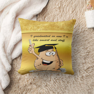 Coussin Caractère de pomme de terre avec diplôme