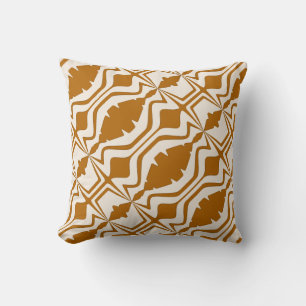 Coussin Caramel Tan sur Beige Slanted Sound Wave Large Car