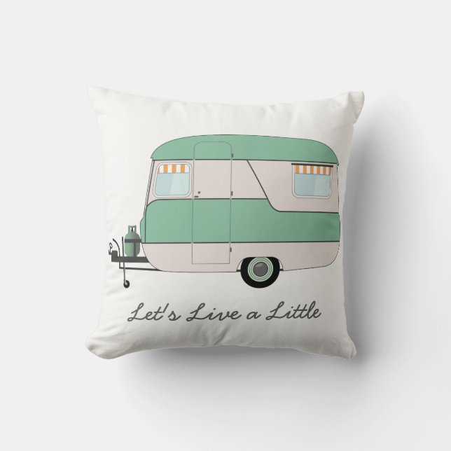 Coussin Caravan Cushion - Retro Caravan - Vacances d'été (Recto)
