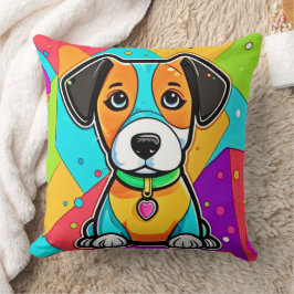 Coussin Caricature colorée Art Chiot Imprimer