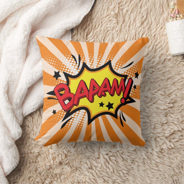 Coussin Caricature de Bam de la bande dessinée Superhero (Couverture)
