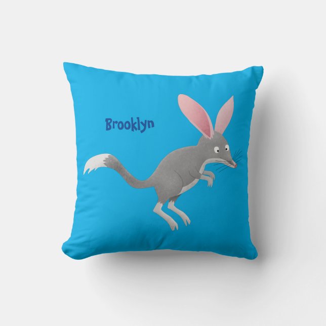 Coussin Caricature de bilby australien très heureuse (Recto)