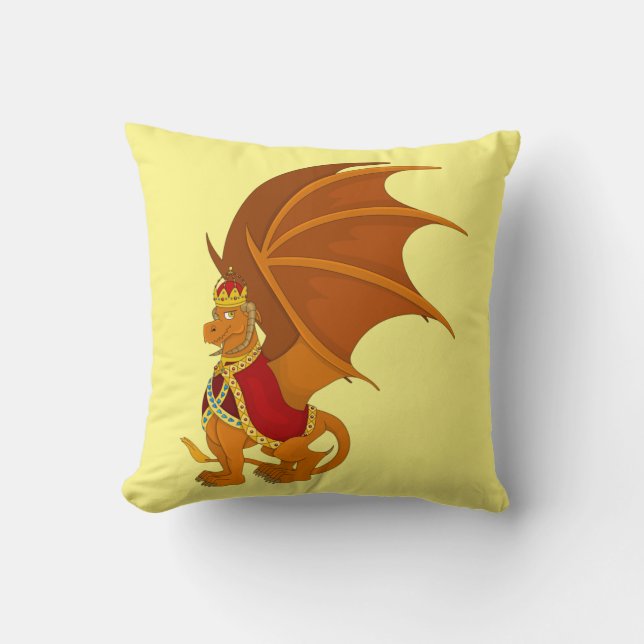 Coussin Caricature de dragon orange (Recto)