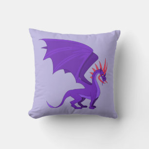 Coussin Caricature de dragon violet