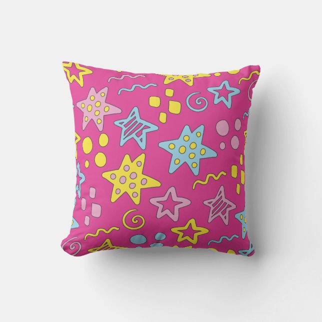 Coussin Caricature de Funky Retro Pop Art Stars Memphis 80 (Recto)