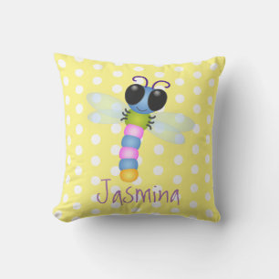 Coussin Caricature de libellules volantes joyeux
