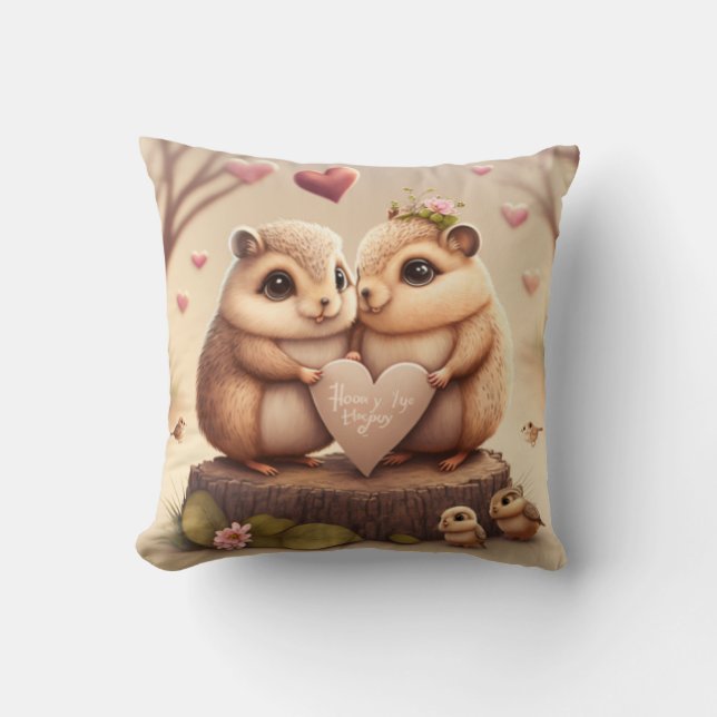 Coussin Caricature de petits ours mignons (Recto)