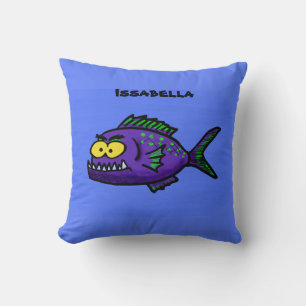 Coussin Caricature de poisson de Piranha