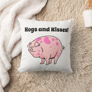 Coussin Caricature de porc et baisers de porc mignon